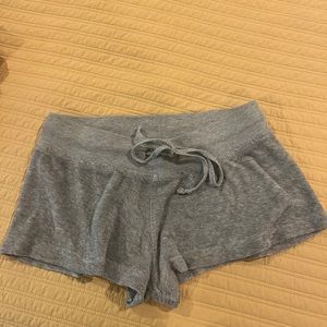Hard tail low rise grey terry shorts.